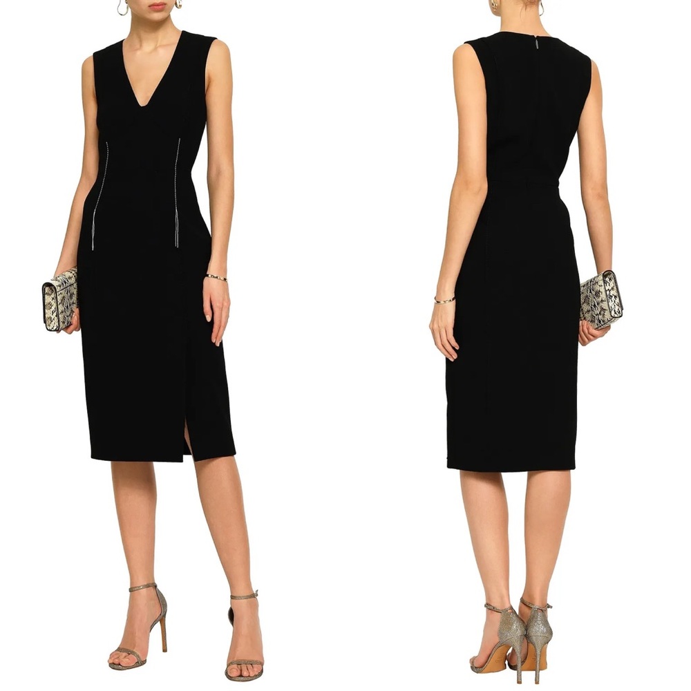 Jason Wu Topstitched Crepe Cocktail Dress